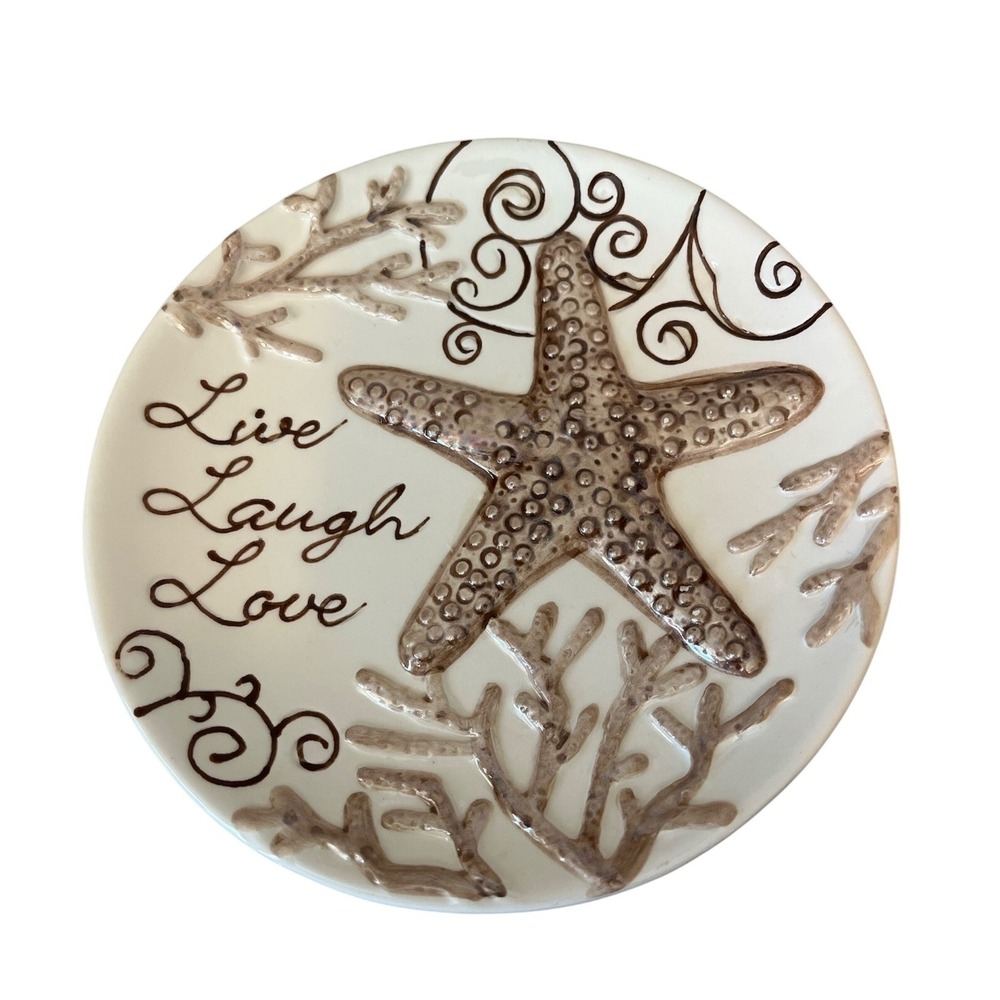Star Fish Decorative Sm. Plate Dish 5  1/4 in. Live Love Laugh Beach House boho